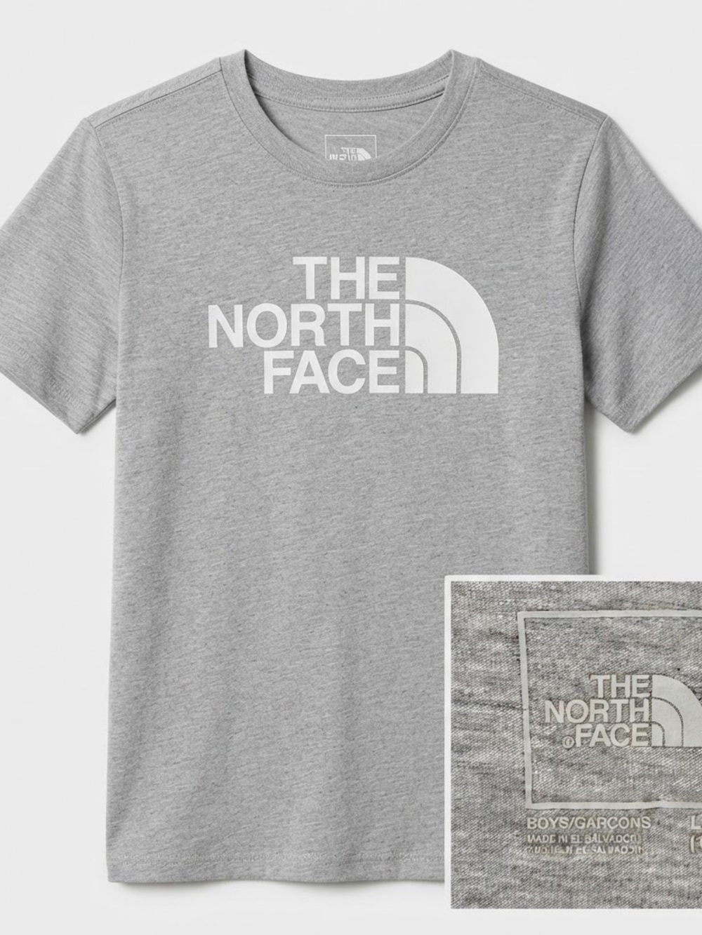 The North Face Heather Gray Logo Short Sleeve Tee